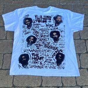 Kendrick Lamar Big Steppers Tour 2022 Graphic T-Shirt White Lot Boot 22” x27”